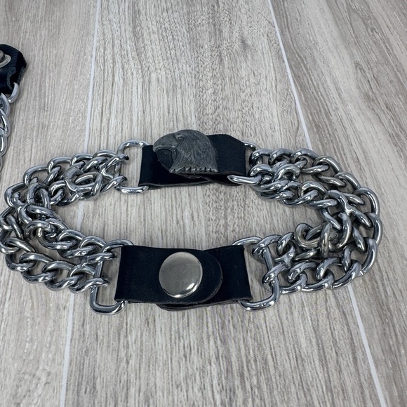 Vintage Biker Chain Vest Extender Concho Set Buffalo Coin Snap Belt Lot - Picture 6 of 10